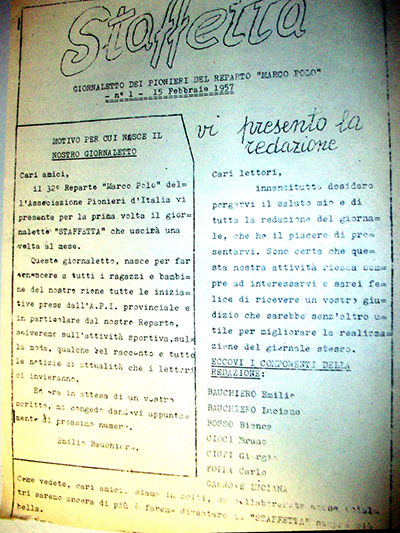 staffetta 1957 Documento della Fondazione Istituto Piemontese Antonio Gramsci di Torino 
