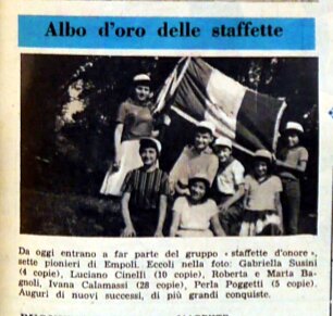 Albo delle staffette Pioniere n.36. 13 settembre 1959