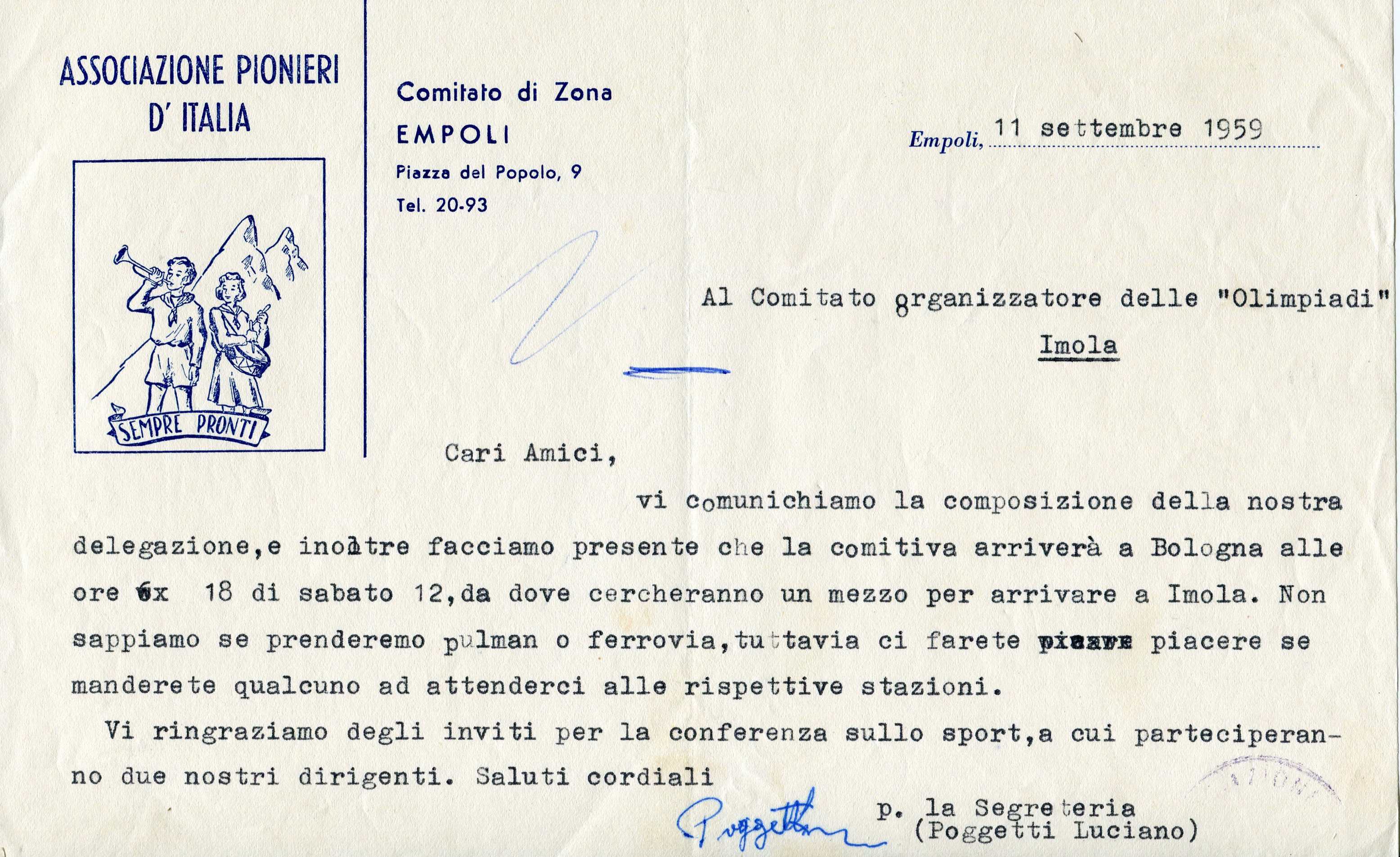 lettera empoli 1959