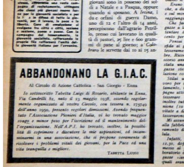 1951 Lettera fraz San Giorgio Assoro provincia Enna