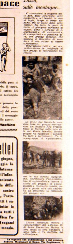 Gruppo Pionieri escursionisti di Firenze Pioniere n22. 3 giugno 1951