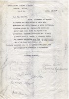 lettera reparto curiel di Imola a dina rinaldi 1957