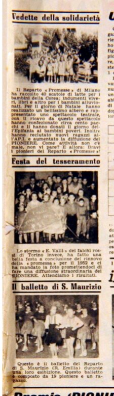 Pionieri reparto Promesse di Milano Pioniere n8 del 24 febbraio 1952