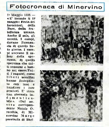 Fotocronaca di Minervino Pioniere n24. 12 giugno 1955