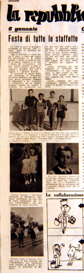 Staffete della frazione di Portile e Paganine Mo N 1 del Pioniere 6 gennaio 1951 Copia 2