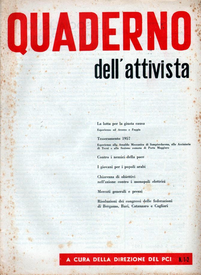 Quaderno dell attivista 5.2.1957 articolo di Dina Rinaldi