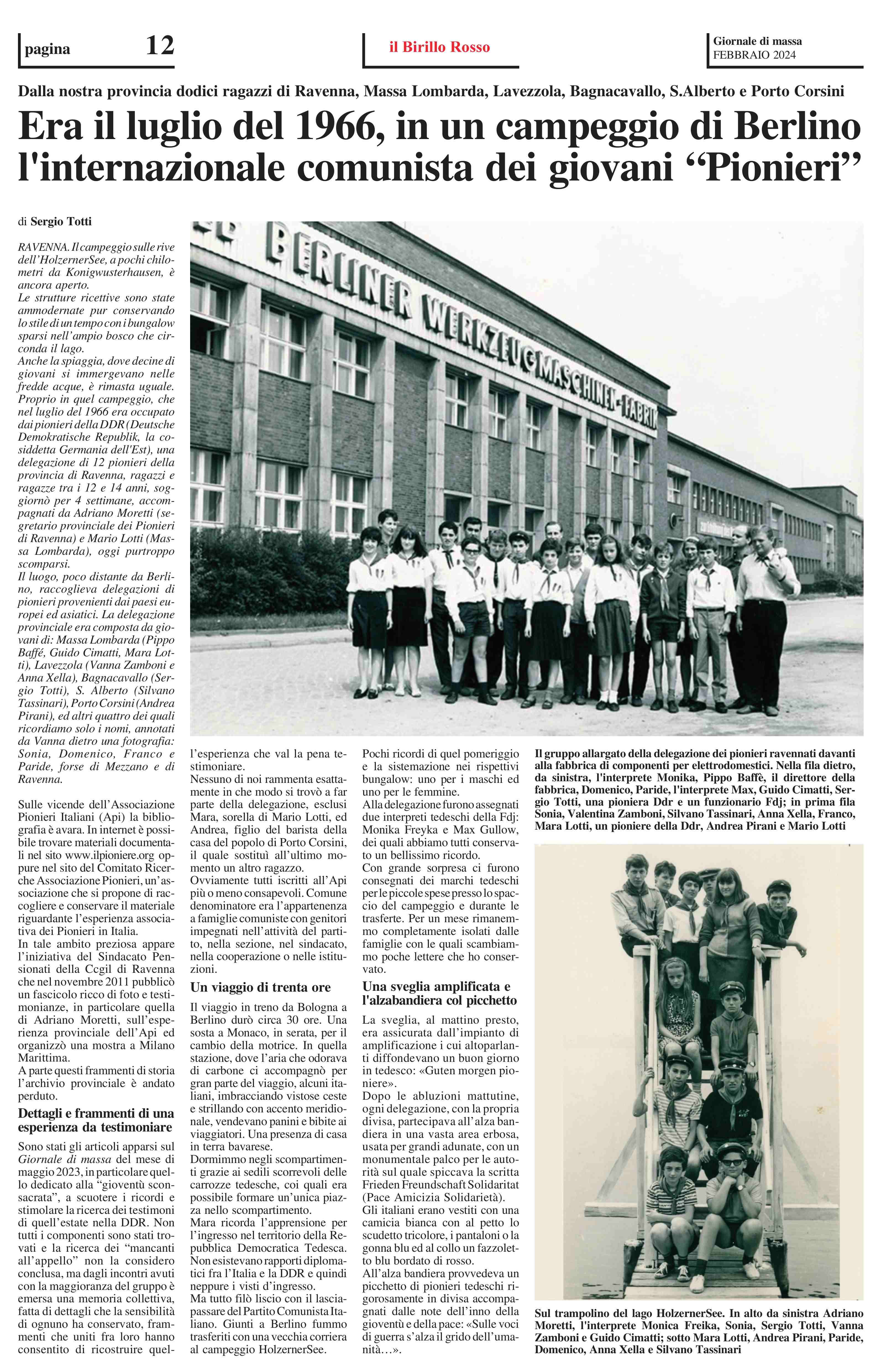 1966 Pionieri dlal provincia di Ravenna in campeggio in RDT compressed