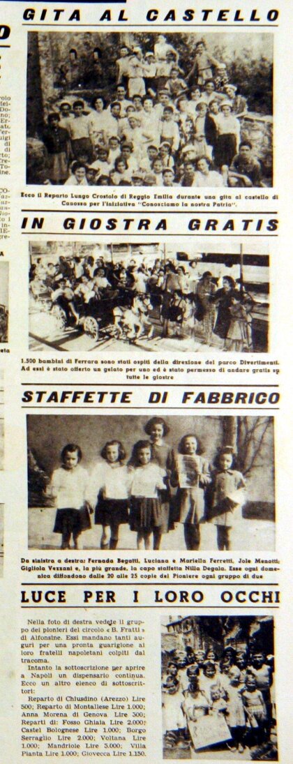 Pionieri di Reggio Emilia in gita Pioniere n34 del 31 agosto 1952
