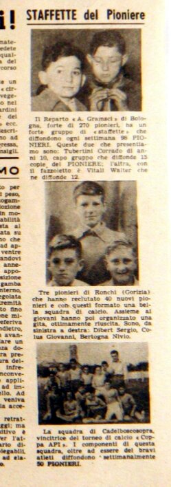 Staffetta di Caldelbosco di Sopra RE Pioniere n40. 14 ottobre 1951