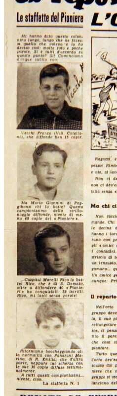 Staffetta di Vill. Catellani RE Pioniere n14. 7 aprile 1951