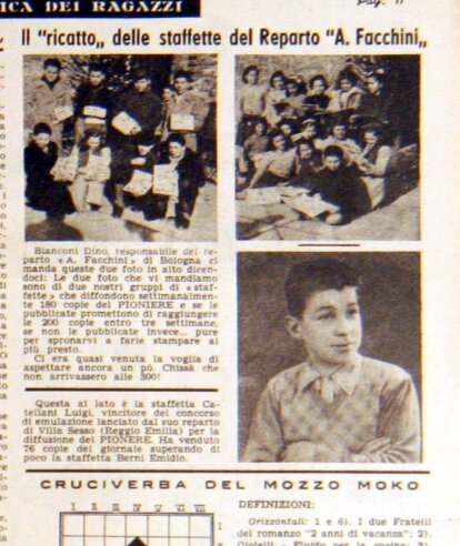 Staffetta di Villa Sesso RE Pioniere n14 del 6 aprile 1952