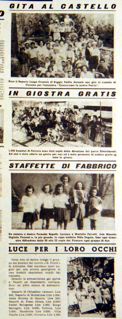 Staffette di Fabbrico RE Pioniere n34 del 31 agosto 1952