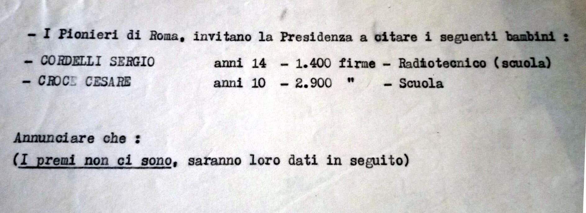 Comunicato della Presisdenza API Roma