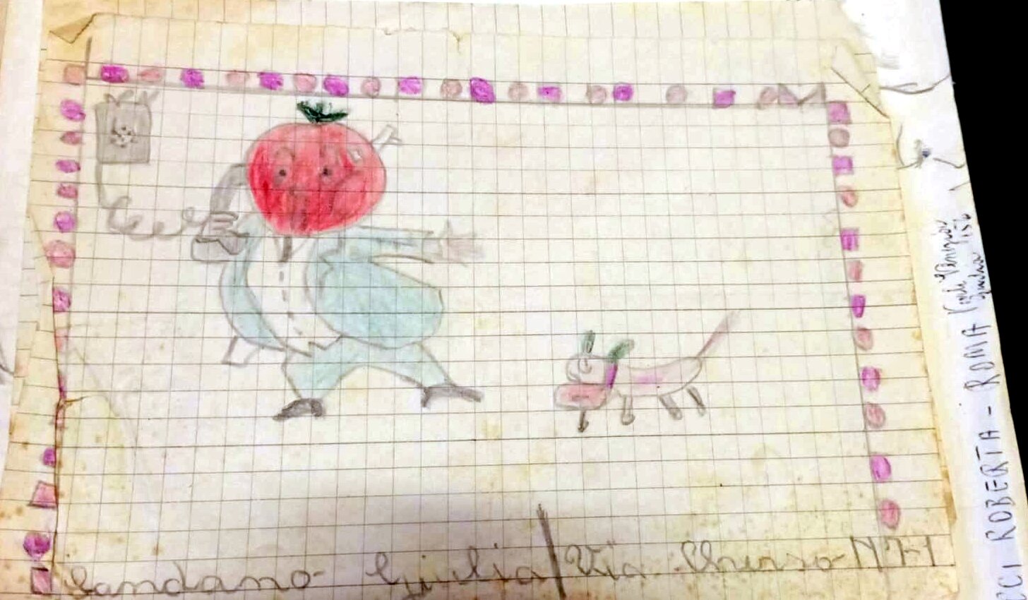 Disegno di una Pioniera Romana. Anni 50