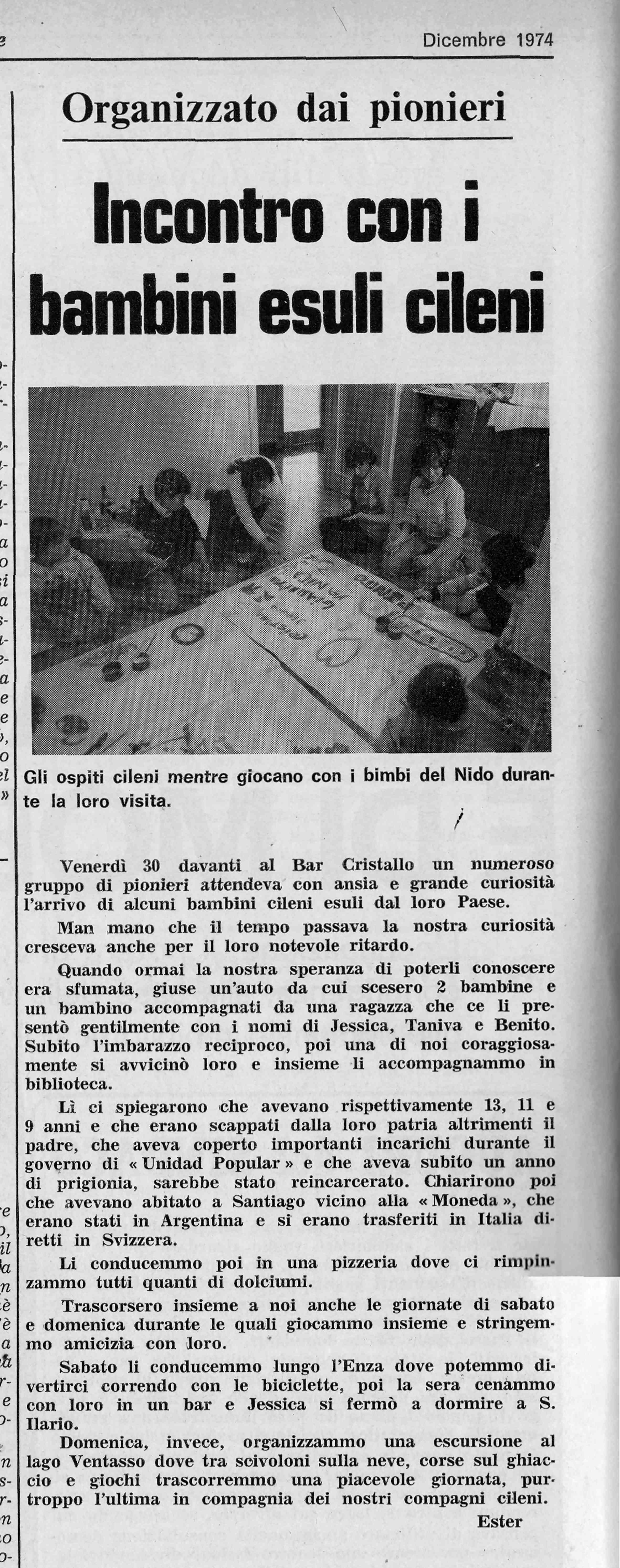 Dicembre 1974 Incontro API con bambini esuli del Cile compressed