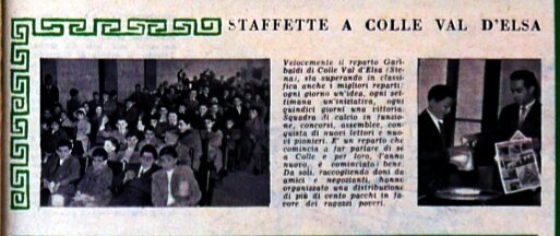 Staffette a Colle Val d Elsa Pioniere n.4. 25 gennaio 1959