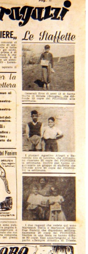 Staffeta di Trieste Pioniere n45 del 18 novembre 1951