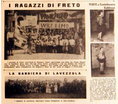 la Bandiera di Lavezzola  - Pioniere  n. 27  8 luglio 1951